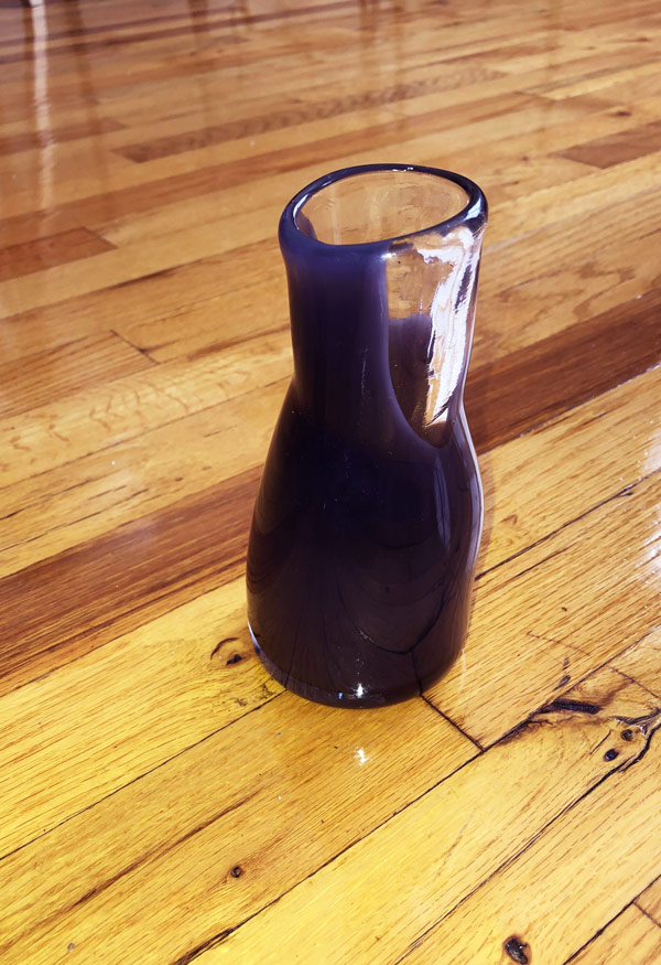 purple glass vase De Nadie artist Brooklyn NY  urban glass